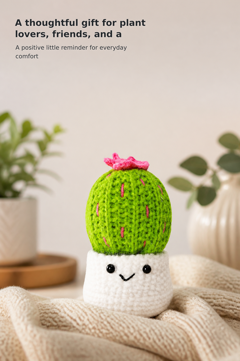 Crochet Emotional Support Cactus Gift