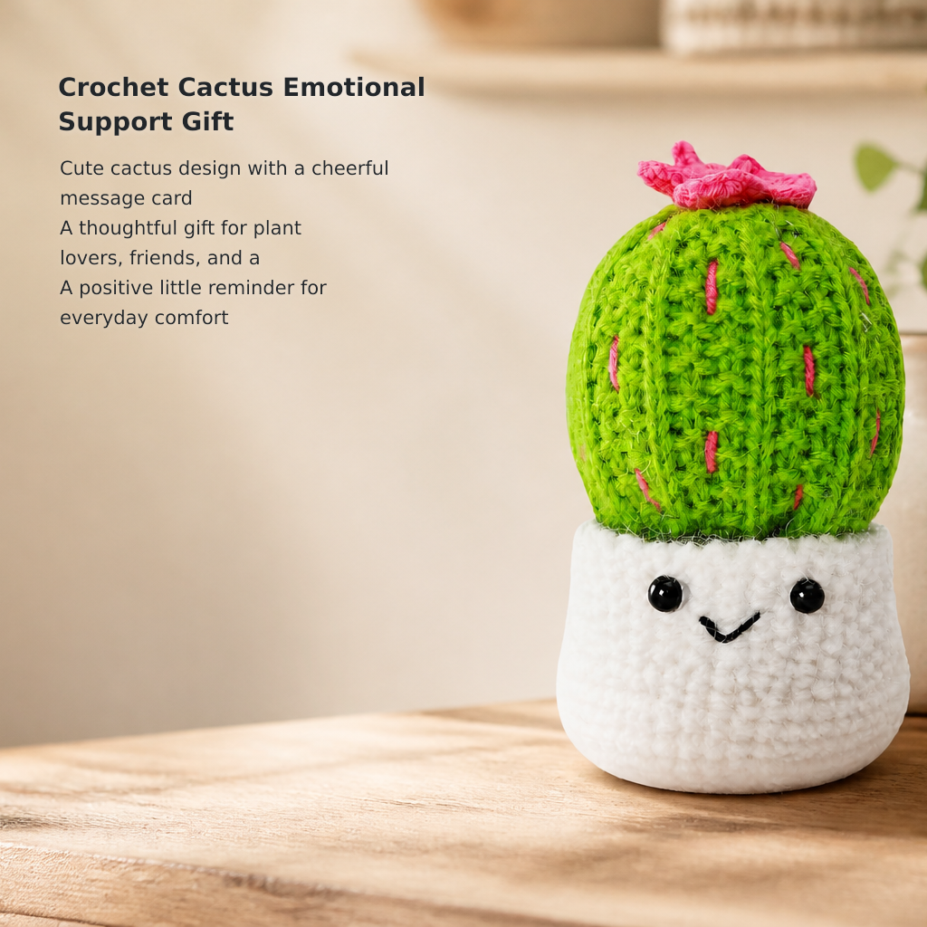Crochet Emotional Support Cactus Gift